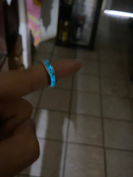 Fine Silver 999.9 Luminous Opal Inlay Ring