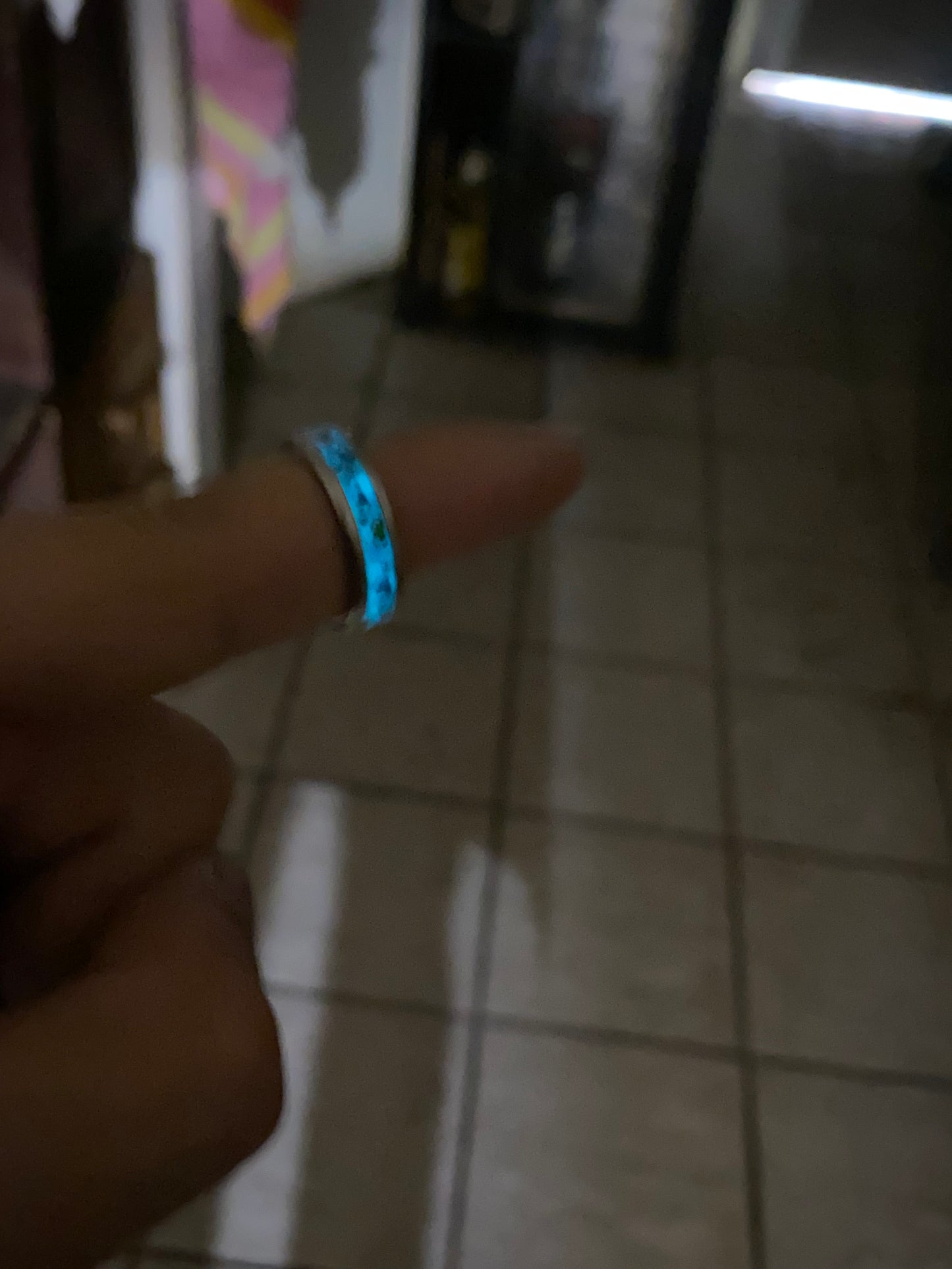 Fine Silver 999.9 Luminous Opal Inlay Ring