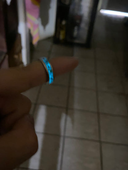 Fine Silver 999.9 Luminous Opal Inlay Ring