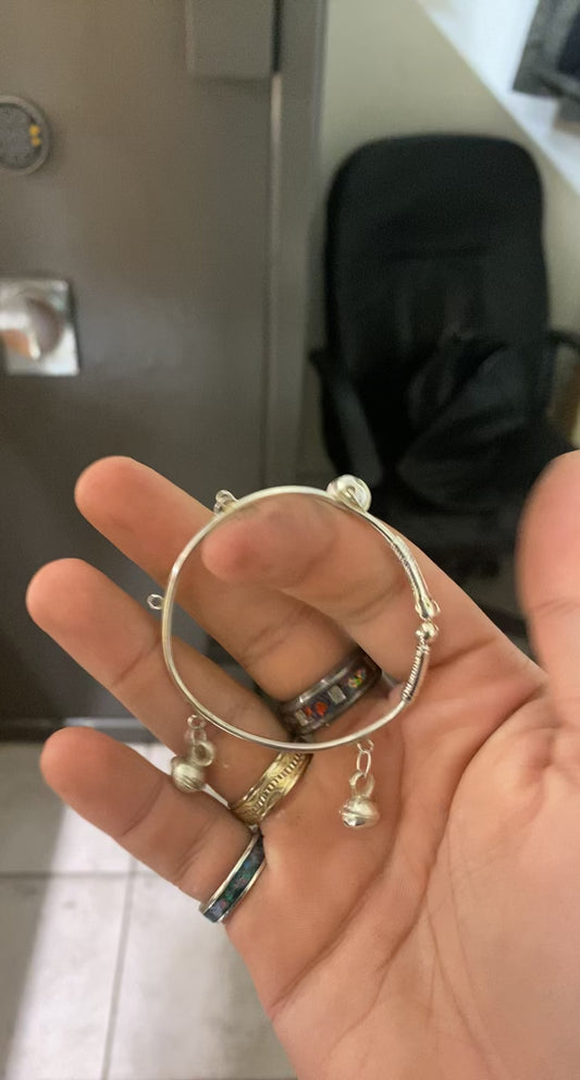 Fine Silver 999.9 Anklet with Bell Charms