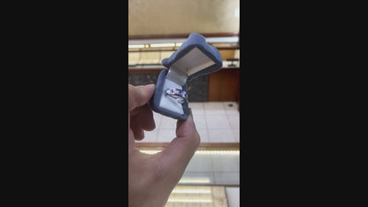 Fine Silver 999.9 Luminous Opal Inlay Ring