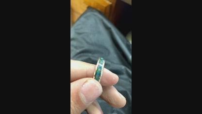 Fine Silver 999.9 Luminous Opal Inlay Ring