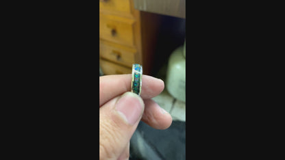 Fine Silver 999.9 Luminous Opal Inlay Ring